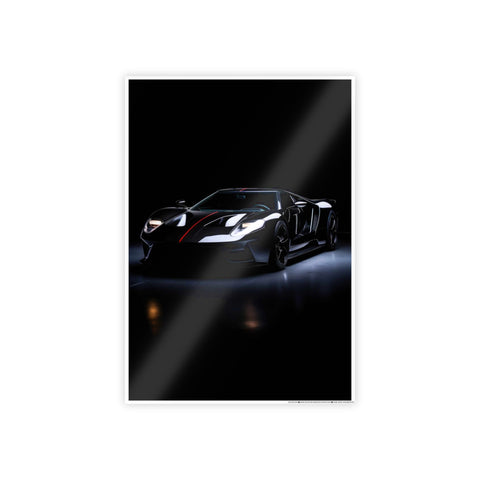 Glossy Car Poster - Stunning Black Sports Car Wall Art for Auto Enthusiasts