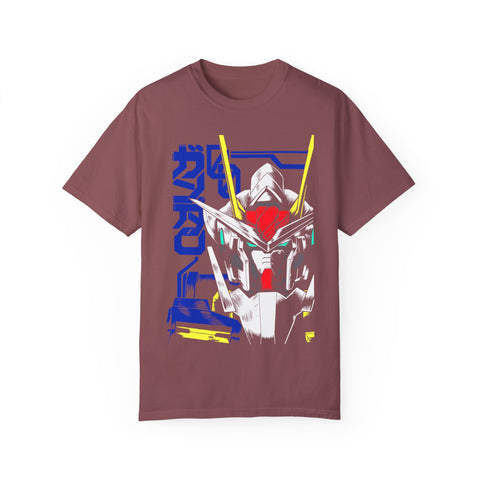 Anime-Inspired Unisex Garment-Dyed T-Shirt - Mecha Design