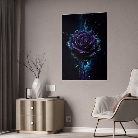 Mystical Rose Gloss Poster - Dark Floral Art for Home Decor