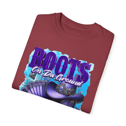 Unisex Garment-Dyed T-Shirt - "Boots On Da Ground" Graphic Tee