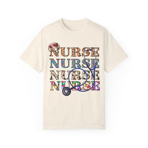 Colorful Nurse T-Shirt - Unisex Garment-Dyed Tee for Healthcare Workers