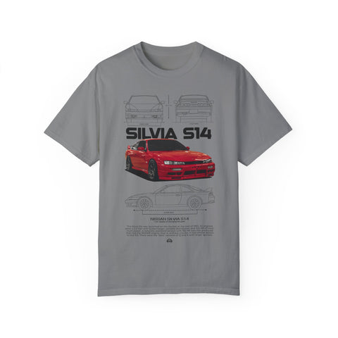Retro Car Art Unisex Garment-Dyed T-shirt - SILVIA 514 Graphic Tee