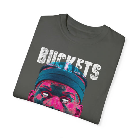 Unisex Garment-Dyed T-Shirt - Retro Sports Graphic "BUCKETS"