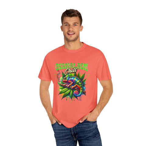 Chameleon Chill Unisex Garment-Dyed T-Shirt - Vibrant Graphic Tee for Nature Lovers