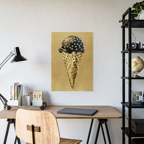 Glamorous Ice Cream Art Print - Glossy Poster for Chic Home Decor