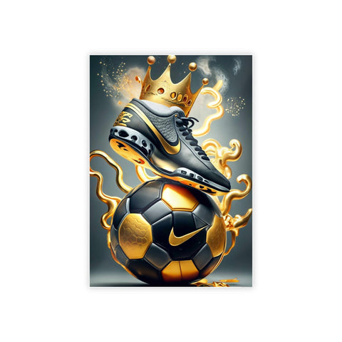Sporty Crowned Soccer Gloss Poster - Perfect for Sports Fans