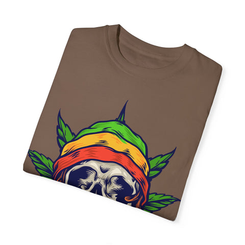 Skull & Leaf Graphic Unisex T-Shirt - Perfect for Festivals & Casual Wear
