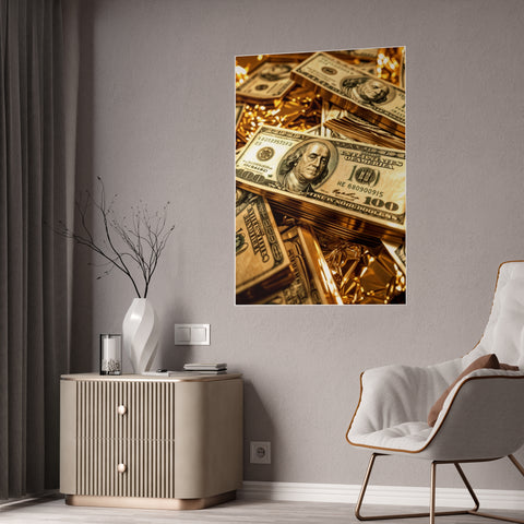 Luxury Money Gloss Poster - Wall Art for Home & Office Decor