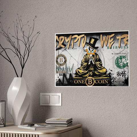Crypto-Inspired Gloss Poster, Street Art Wall Decor, Stylish Home Office Decor, Cryptocurrency Gift, Unique Art Print