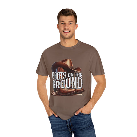 Unisex Garment-Dyed T-Shirt - 'Boots on the Ground' Country Lifestyle Tee