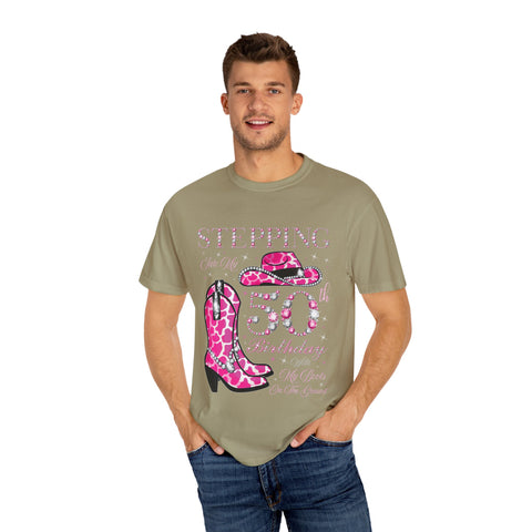 50th Birthday Cowgirl T-Shirt | Unisex Garment-Dyed Tee