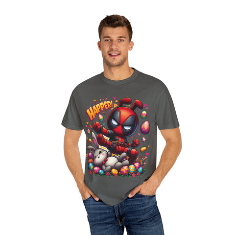 Funny Deadpool Easter T-Shirt - Unisex Garment-Dyed Tee for Comic Fans