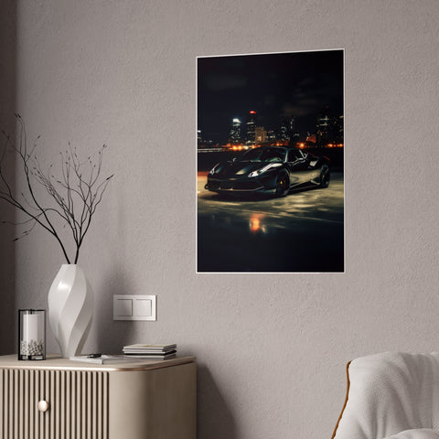 Sleek Cityscape Car Gloss Poster - Wall Art Decor for Auto Enthusiasts
