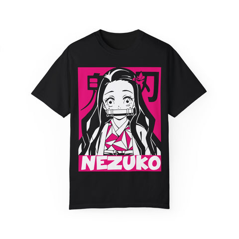 Nezuko Anime T-Shirt - Unisex Garment-Dyed Tee for Fans