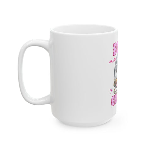 Retro Graphic Ceramic Mug - Perfect for Coffee Lovers & Gift Giving
