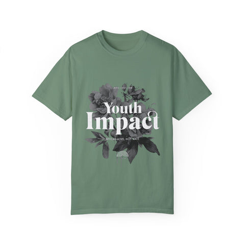 Youth Impact Unisex Garment-Dyed T-Shirt – Vibrant Floral Graphic Tee