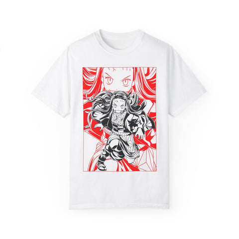 Anime-Inspired Unisex Garment-Dyed T-Shirt - Bold Character Design