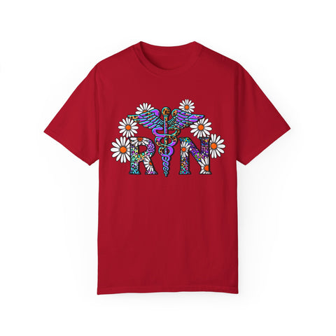 Boho Floral Graphic T-Shirt for Hippie Vibes – Rainbow RN Design