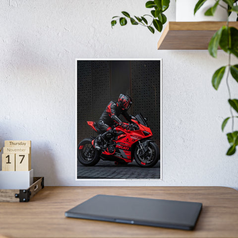 Ducati Motorcycle Gloss Poster - Perfect for Bikers and Racing Enthusiasts
