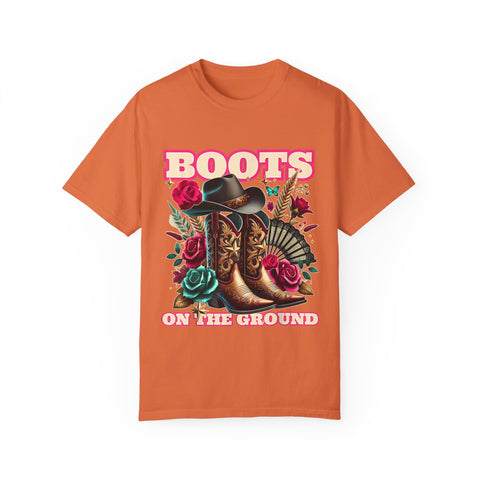 Western Style Graphic Tee - "Boots on the Ground"