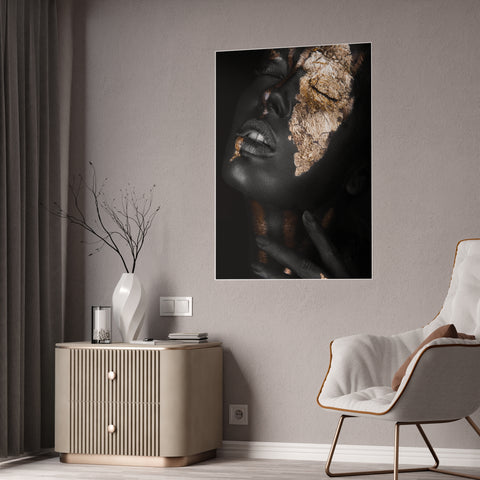 Glossy Art Poster - Elegant Black and Gold Wall Decor
