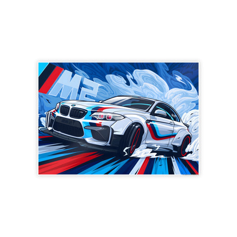 BMW M2 Glossy Poster - Vibrant Car Art for Auto Enthusiasts
