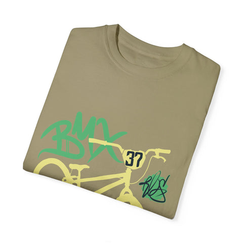 Urban BMX Rider Garment-Dyed T-Shirt | Casual Streetwear for Cycling Enthusiasts