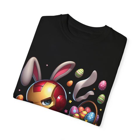 Easter Bunny Iron Man T-Shirt - Unisex Garment-Dyed Tee