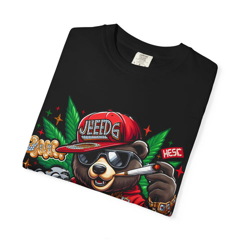 Hip Hop Bear Graphic T-Shirt - Unisex Cool Streetwear for Cannabis Lovers