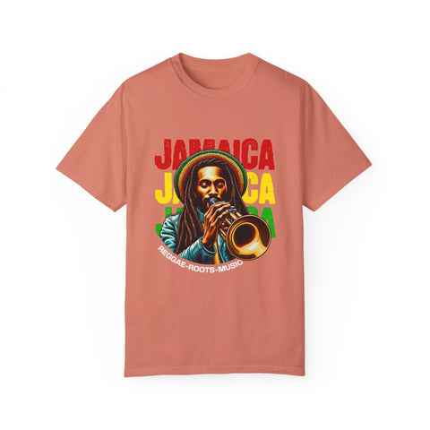 Reggae Vibes Unisex Garment-Dyed T-Shirt - Jamaica Music Art Tee