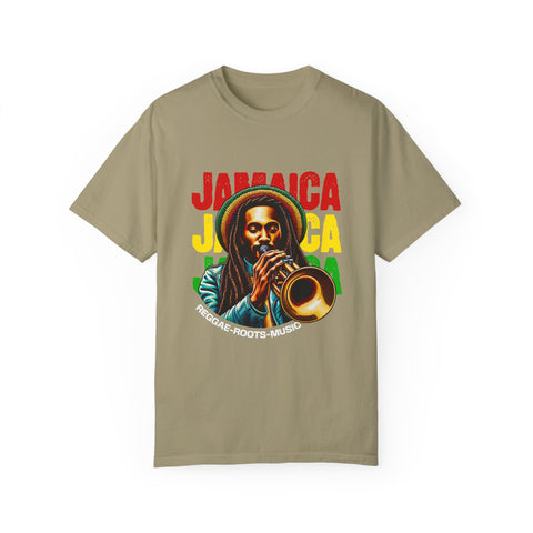 Reggae Vibes Unisex Garment-Dyed T-Shirt - Jamaica Music Art Tee