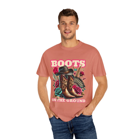 Western Style Graphic Tee - "Boots on the Ground"