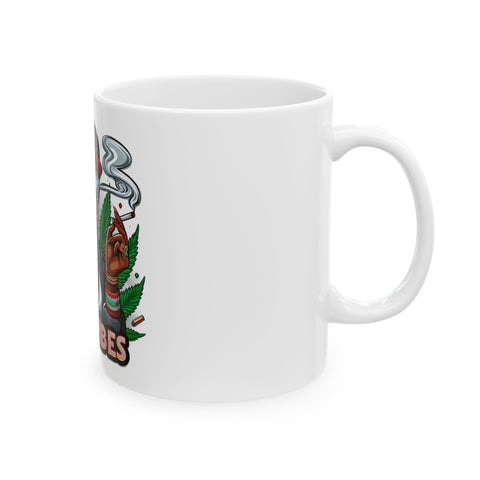 Good Vibes Ceramic Mug - 11oz & 15oz | Cannabis-Inspired Gift for Coffee Lovers
