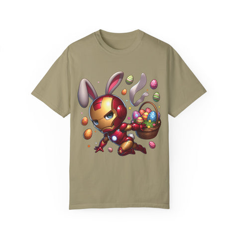 Easter Bunny Iron Man T-Shirt - Unisex Garment-Dyed Tee