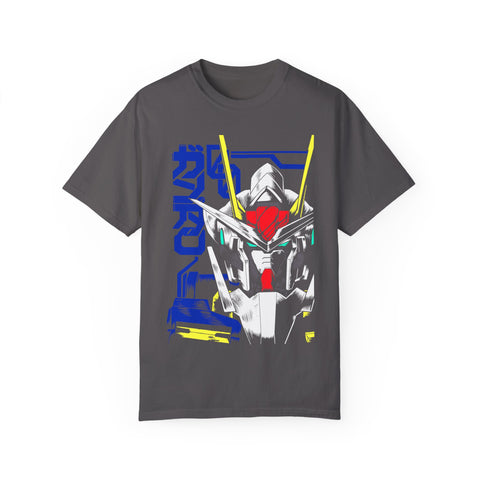 Anime-Inspired Unisex Garment-Dyed T-Shirt - Mecha Design