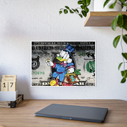 Fun Gloss Posters Featuring Wealthy Cartoon Duck Design