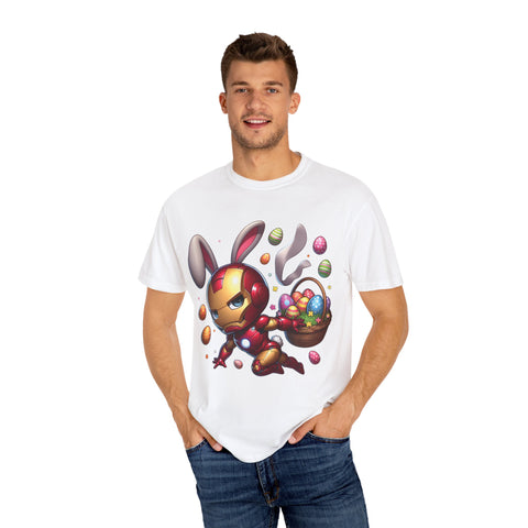 Easter Bunny Iron Man T-Shirt - Unisex Garment-Dyed Tee