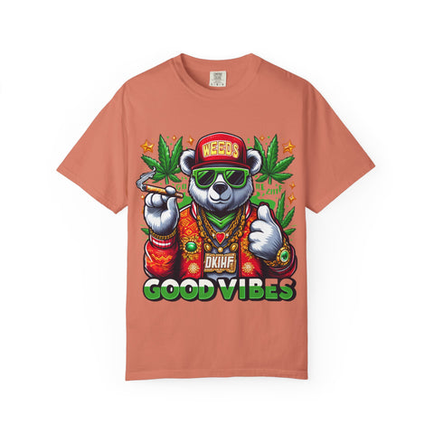 Good Vibes Panda T-Shirt - Unisex Garment-Dyed Tee for Chill Days