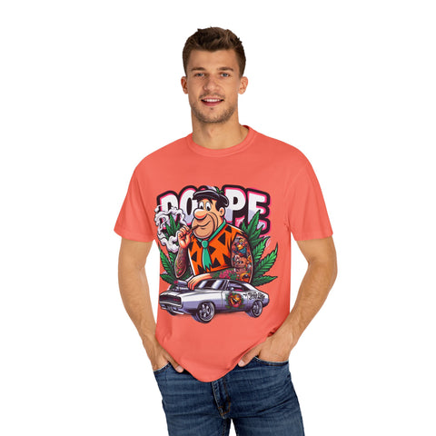 Retro Cool Unisex Garment-Dyed T-Shirt - 'Dope' Graphic with Classic Car