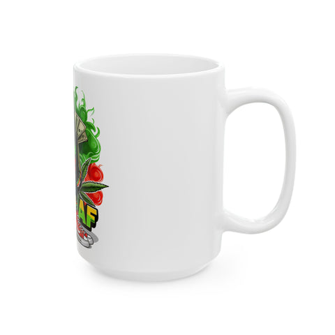 High AF Ceramic Mug - 11oz & 15oz | Unique Cannabis Design for Smokers & Chill Vibes