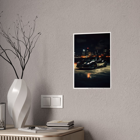 Sleek Cityscape Car Gloss Poster - Wall Art Decor for Auto Enthusiasts