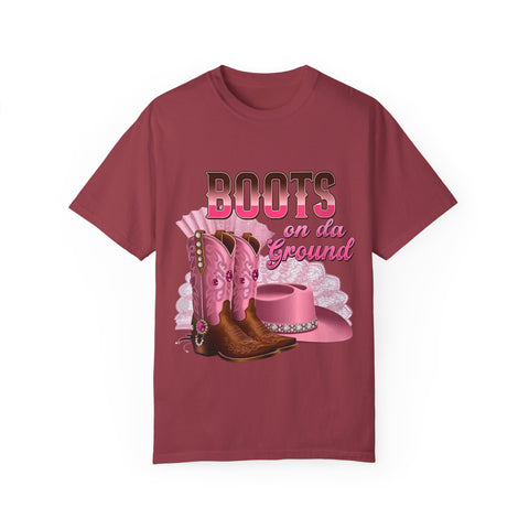 Unisex Garment-Dyed T-shirt - "Boots on the Ground" Country Style Tee