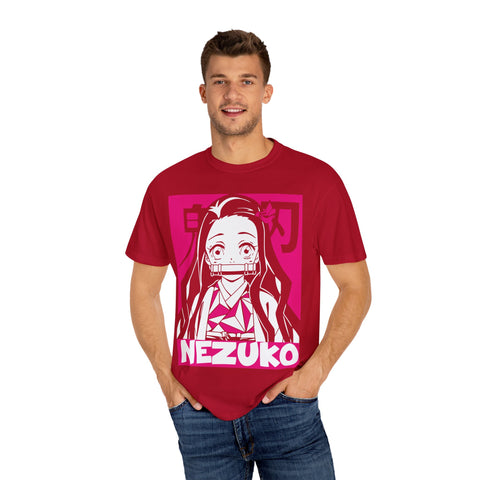 Nezuko Anime T-Shirt - Unisex Garment-Dyed Tee for Fans