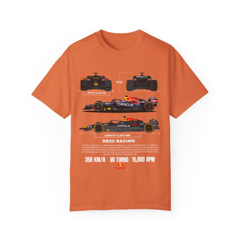 RB20 Racing Unisex Garment-Dyed T-shirt - Perfect for F1 Fans