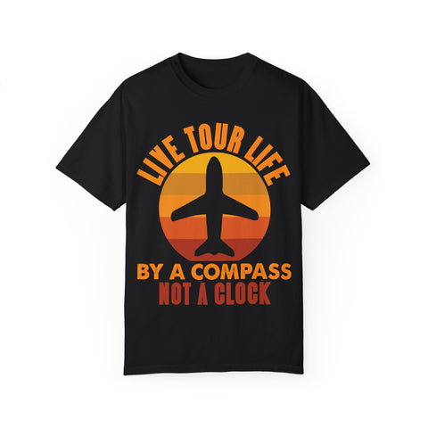 Live Tour Life T-Shirt - Unisex Garment-Dyed Tee for Travel Enthusiasts