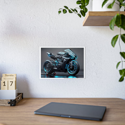 High-Gloss Motorcycle Art Print - Futuristic Wall Decor for Auto Enthusiasts