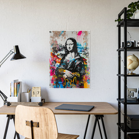 Street Art Gloss Poster - Modern Graffiti Mona Lisa Wall Art