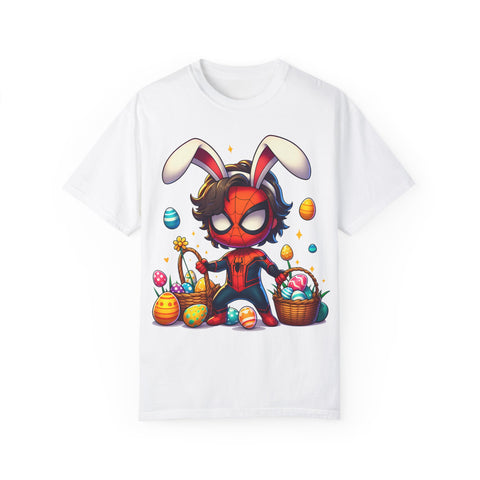 Easter Spider-Man T-Shirt | Unisex Garment-Dyed Tee for Kids & Fans