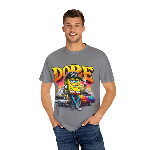 Dope SpongeBob Unisex Garment-Dyed T-Shirt - Fun Streetwear for Casual Vibes