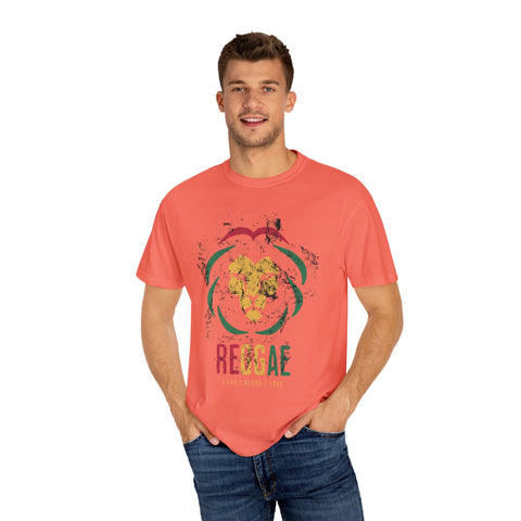 Reggae Lion Unisex Garment-Dyed T-Shirt - I Red I Blood I Love